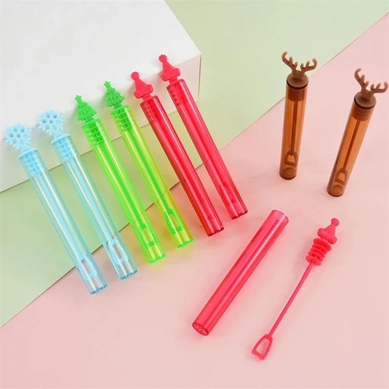 

10 шт. Рождественская тема Пузырьковая трубка {Без жидкости} Для Рождества Года Дня рождения Детского сада Школьной вечеринки Подарочное украшение