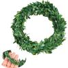 24.6 FT Artificial Green Vines for Decoration Mini Leaf Garland Green Vines Yards Fake Vine Garland Vine Ribbon Wreath Accessory Ivy Garlands for