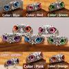 Retro Blue Eyes Owl Adjustable Ring for Women