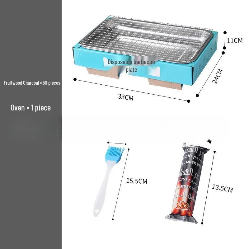 Zhishi Large Disposable Outdoor BBQ Grill Pan Set (3-Pack)