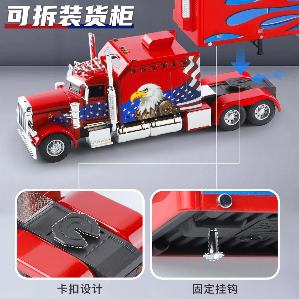 1:24 Peterbilt 389 American Heavy-duty Truck Alloy Model Car Diecast Vehicle Sound Light Gift Collectible Display
