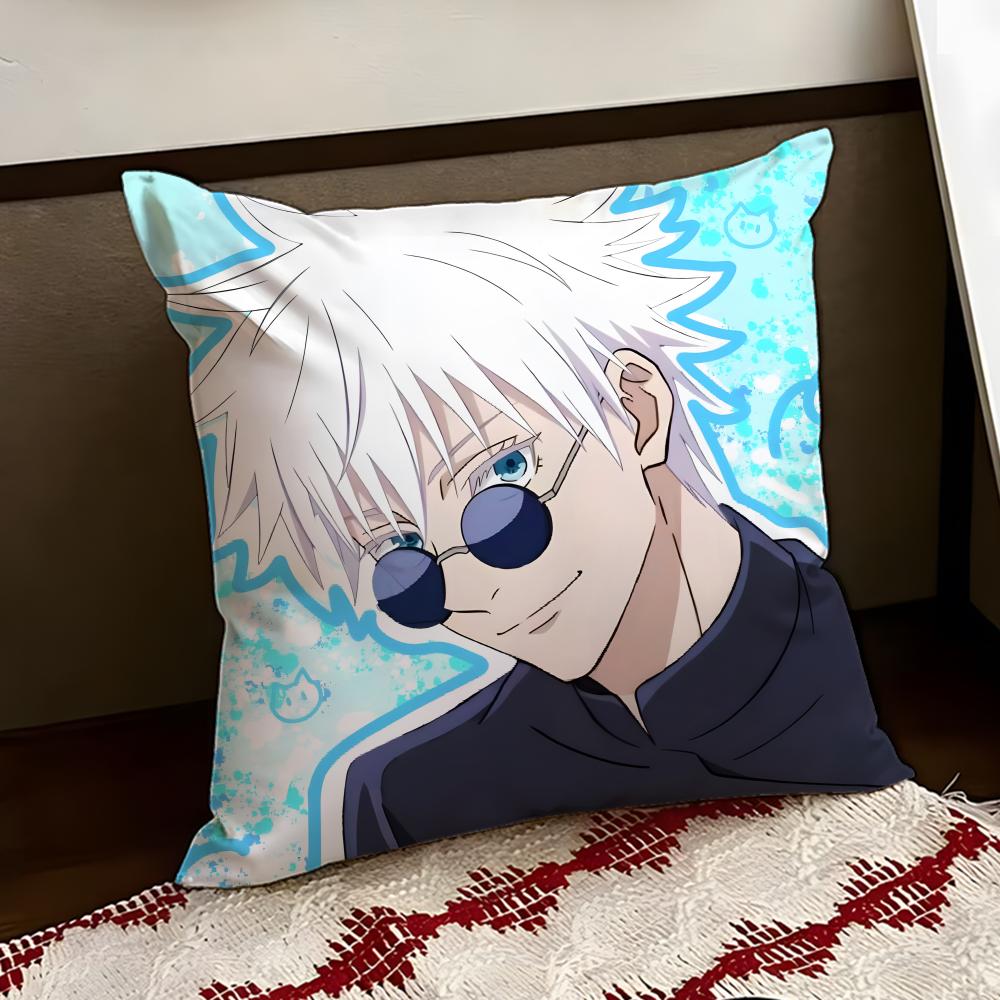 JJujutsu anime KKaisen Cushion Cover Reversible Soft Durable Pillow Cover Home  Car MultiScene Use for Daily Comfort