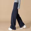 Women's Color-block Fleece Lined Wide Leg Pants