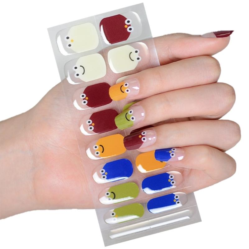 Blatt Halbgehärtete Gele Nagellack Streifen Klebende Gele Nagelkunst Aufkleber Langlebige Gele Nagelfolien Aufkleber Nagelaufkleber