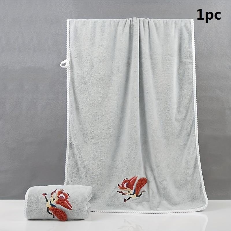 

1 coral fleece bath towel, cute cartoon simple quick drying thick towel, absorbent adult wrap towel, bath towel 70x140cm серый