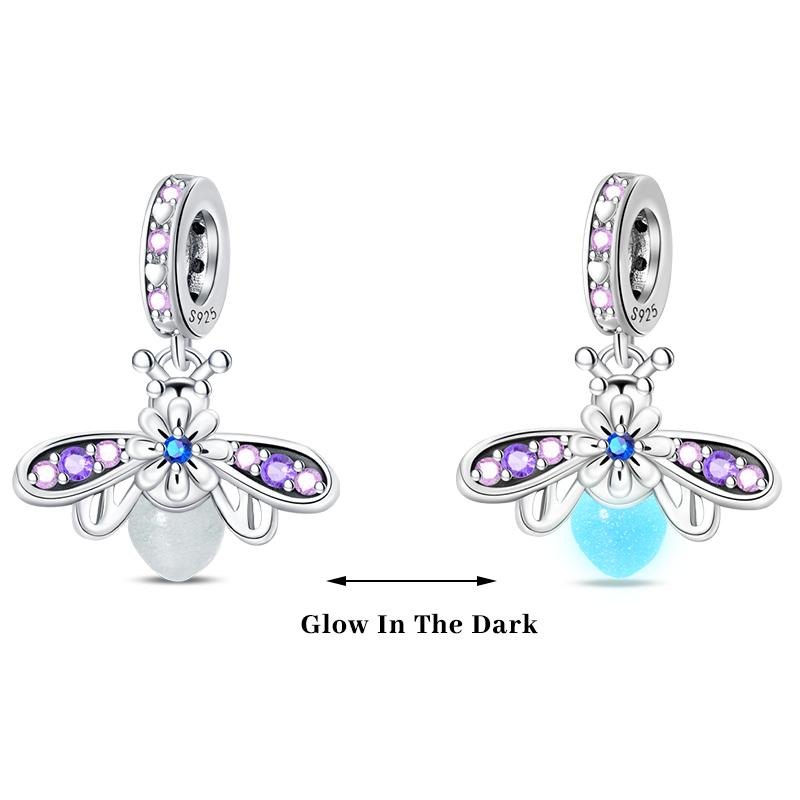Copper Color Fireflies Bees Stars Turtles Luminous Charms Beads Fit 3Mm Original Bracelets Diy Jewelry Gift