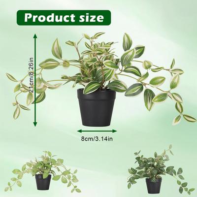 Mini Artificial Eucalyptus Potted Plant In Black Pot, Indoor Home Office Bathroom Table Farmhouse Decor