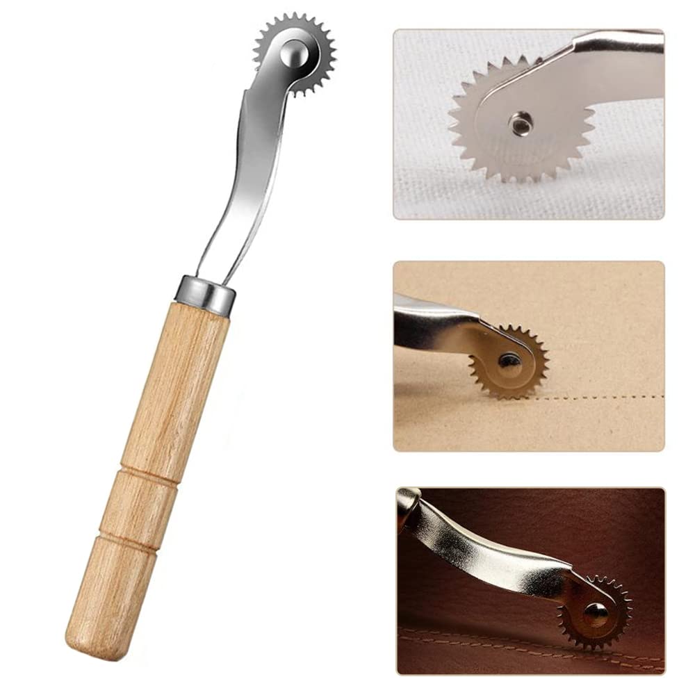 YFFSFDC Leathercraft Tool Set for Hand Includes Waxed and Presser Foot for DIY Hand Sewing and Leather Cord Sewing 14-Piece Sewing, Thread, Needles,