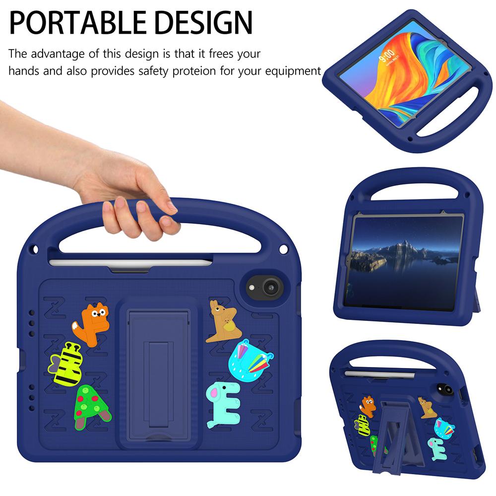 For Apple iPad mini 6 7 2021 2024 A17 Pro A2567 A2568 A2993 A2995 A2996 Case Kids Safe Cartoon Letter Portable EVA Foam Shockproof Stand Tablet Cover