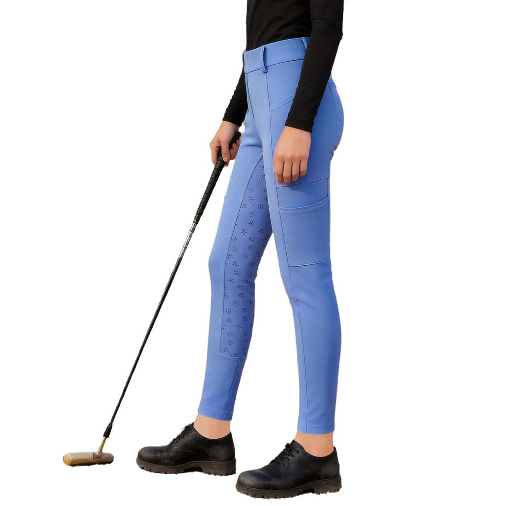 Boys Girls Horseback Riding Leggings Full Seat Anti-slip Breeches with Multiple Pockets for Equestrian Sports Kids