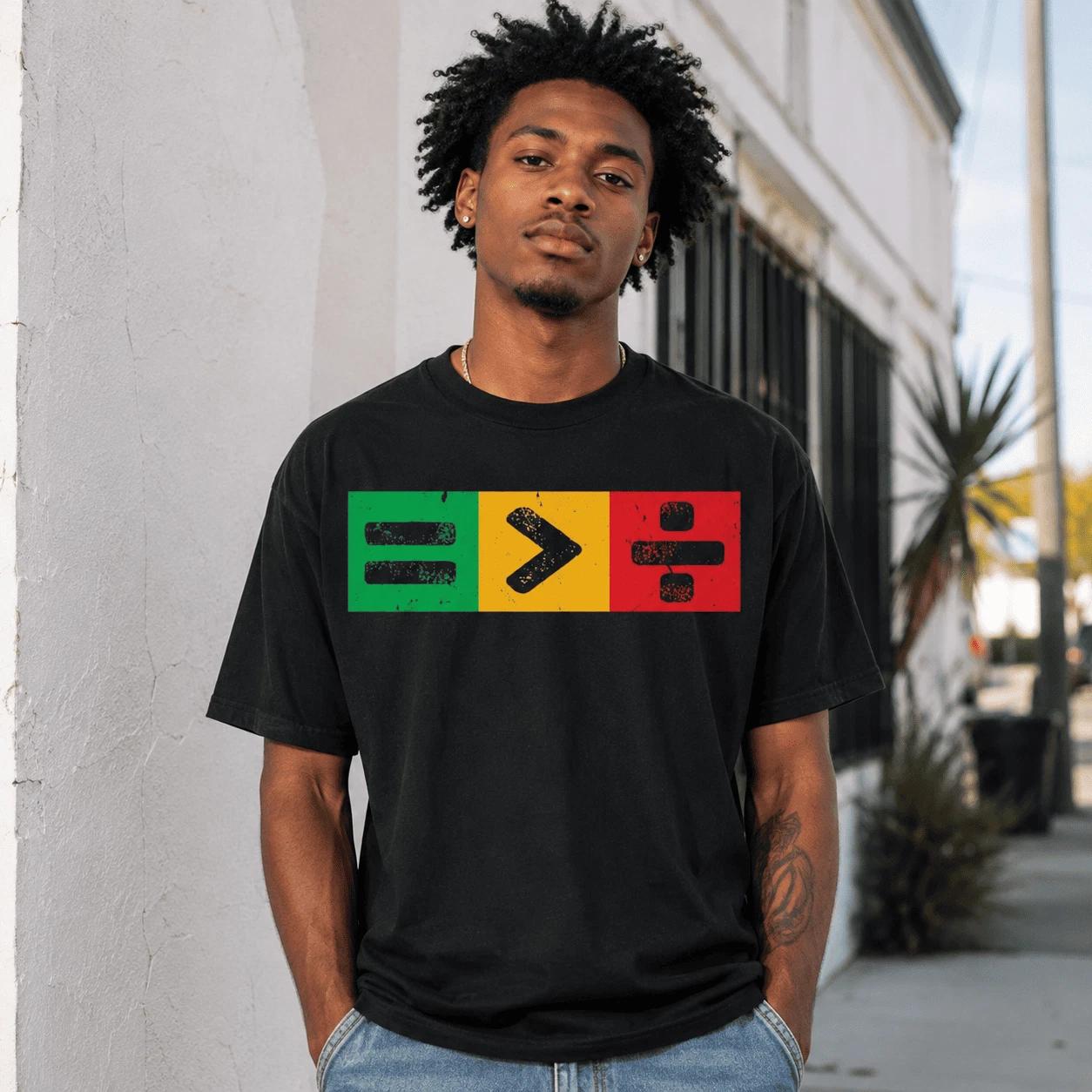 Juneteenth Equality Over Division Afro Pride Men s Freedom Graphic T-Shirt L