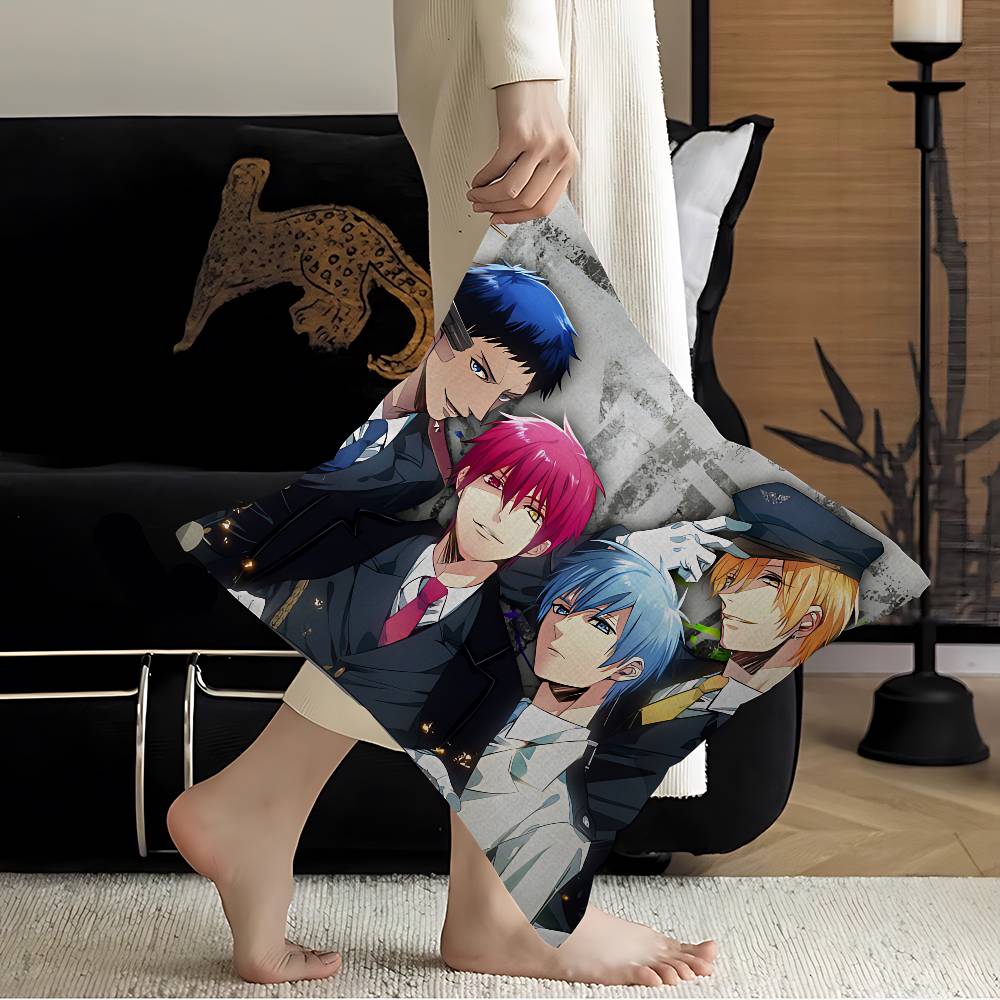 Kuroko Basketball Anime Pillow Covers Cartoon Sofa Decorative Home Doublesided Printing Short Plush Cute Cushion Cover