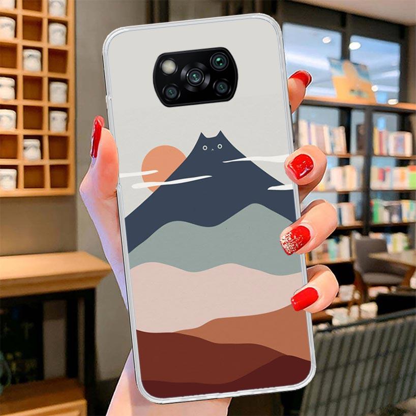 

Art Cat Mount Fuji Japan Cover Phone Case For Xiaomi Poco F7 Ultra X7 X6 X5 Pro M7 Redmi 15C 15 13C 13 12C 12 10C 10 9A 9C 9T 9 Xiaomi Poco X6