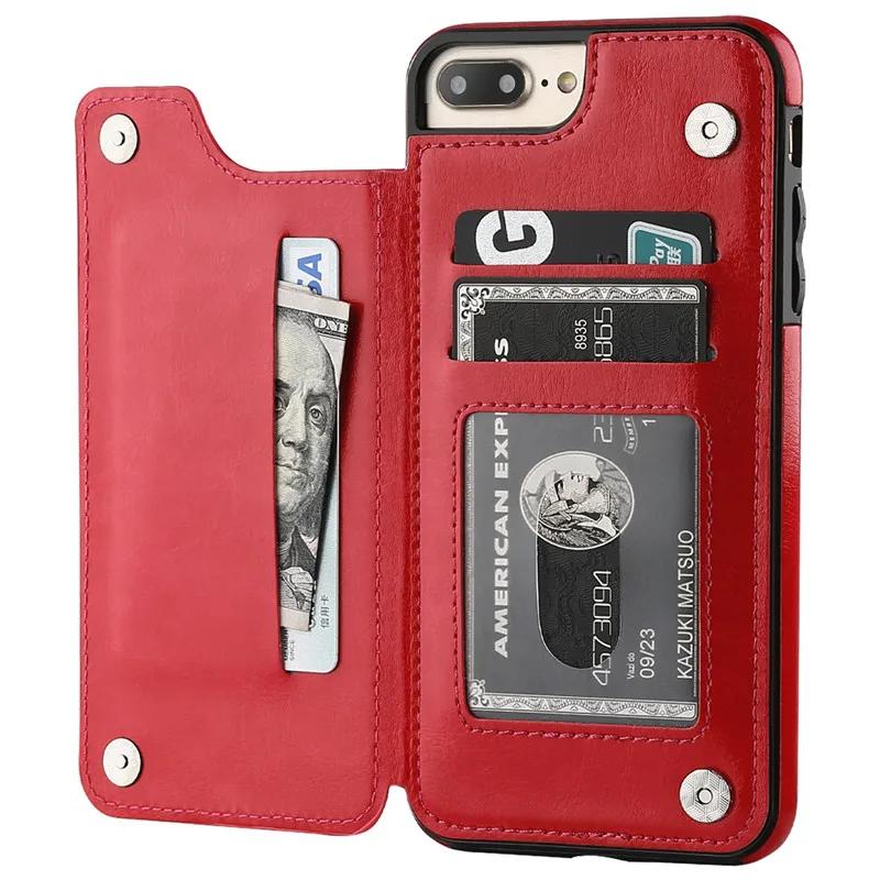 Für iPhone 11 Pro XR XS Max 6s 7 8 Plus SE 2020 Brieftaschenhülle Luxus Schlanke Passform Premium Leder Kartenfächer Stoßfeste Klapphülle
