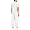 S-3XL Men Waterproof Tracksuit Short Sleeve Front Button Lapel T-Shirt with Elastic Waistband Jogging Pants for Sauna Sweat Rainwear
