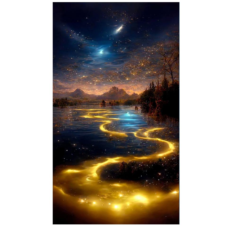 New Arrival 5D Diamond Painting Starry Sky Landscape Full Diamond Mosaic Cross Stitch  Kits Rhinestone DIY Embroidery Home Decor