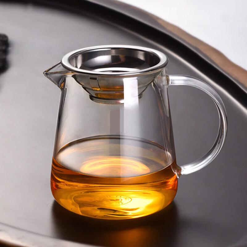 ZISIZ Thickened Glass Fair Cup Tea Server with Integrated Filter