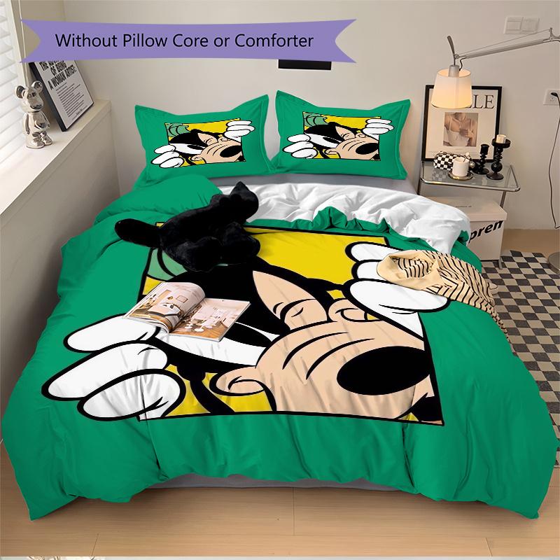 3pcs Disney Goofy Quilt Cover Set - Soft and Cozy Bedroom, Guest Room and Dorm Decorative Bedding 3-Piece Set 1 Quilt Cover + 2 Pillow Shams.Q021
