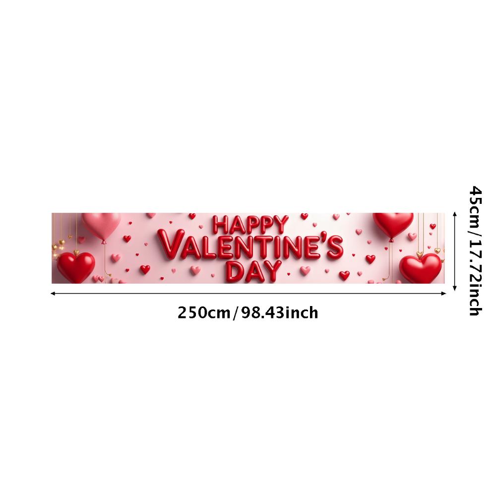 Valentine's Day Banner Backdrop Romantic Decorations Heart Background Red Love Celebration Photography Prop Party Supplies
