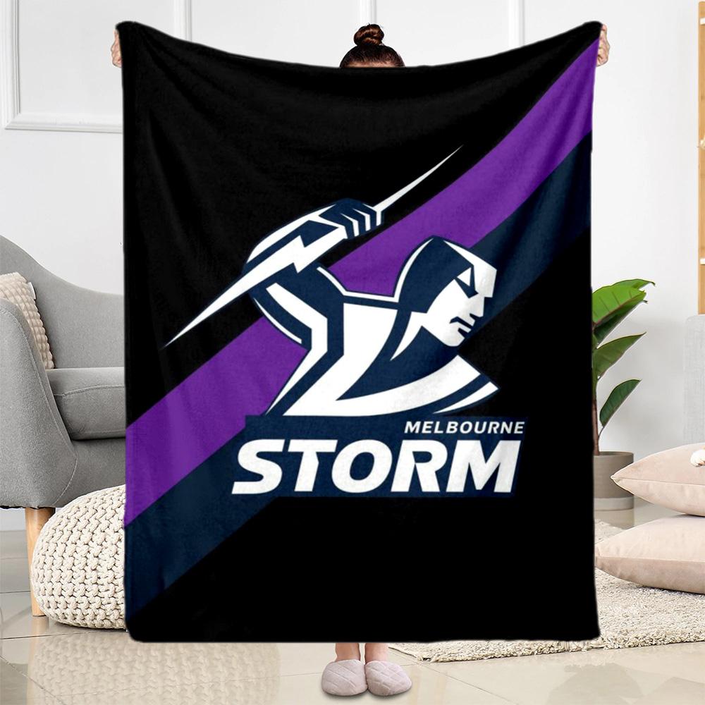 Coperte con logo della squadra Melbourne Storm Adatte per divani, viaggi, soggiorni anche un buon regalo per amici e familiari Adatte a tutte le stagioni.