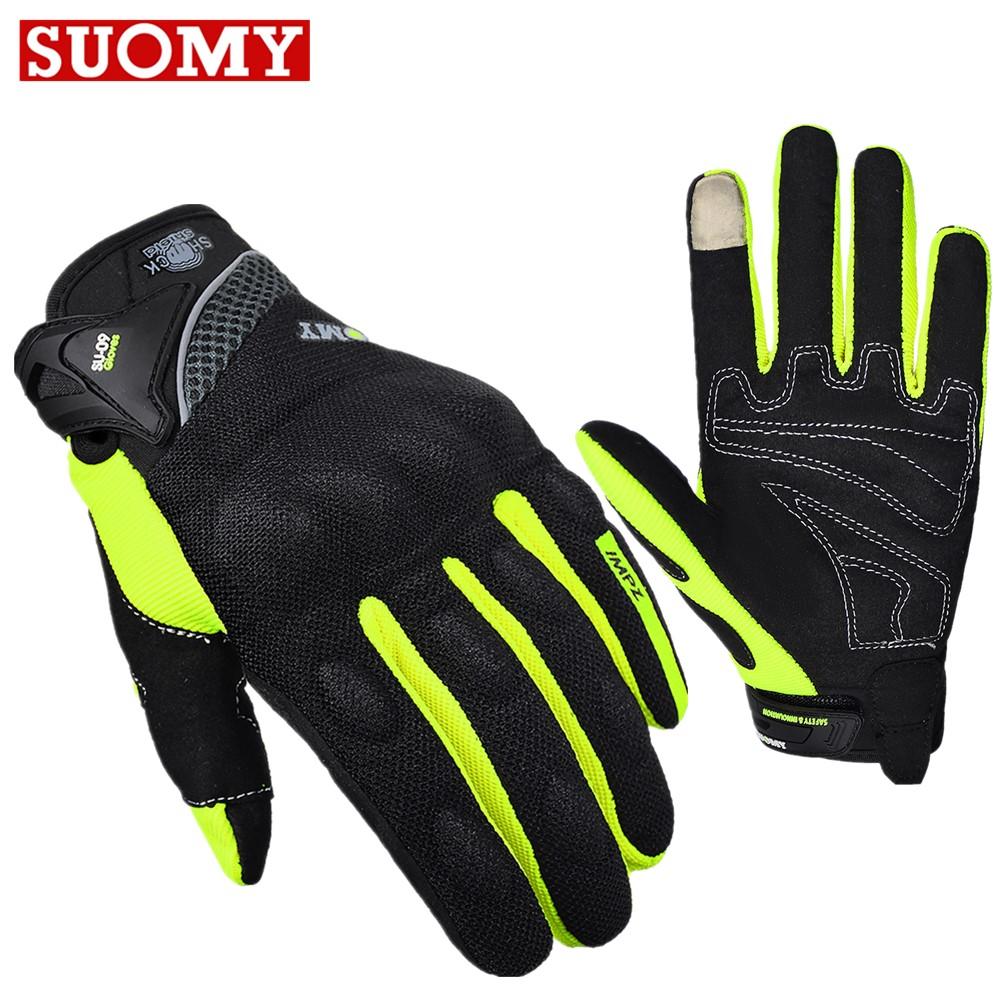 

SUOMY летние перчатки для мотоциклистов для мужчин и женщин, перчатки для гонок на мотоциклах с функцией касания, перчатки для байкеров с полным пальцем, перчатки для велоспорта M зелёный