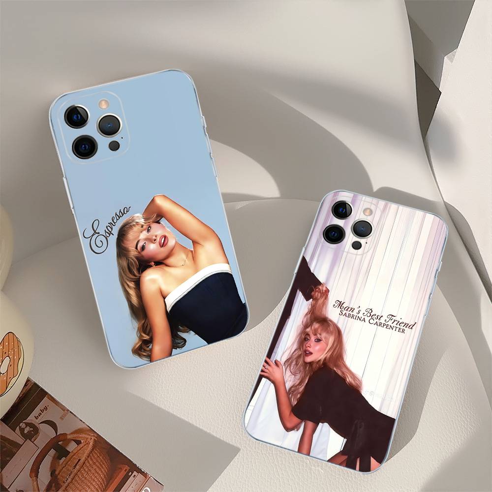 Singer S-Sabrina C-Carpenter Transparent Case For iPhone 11 12 13 14 15 16 17 Air Pro Max Plus Mini Shockproof Cover