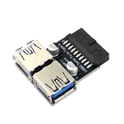 USB3.0 19Pin To Double USB3.0 A Port Female Output Adapter Header USB3.0/3.1 C Type Converter