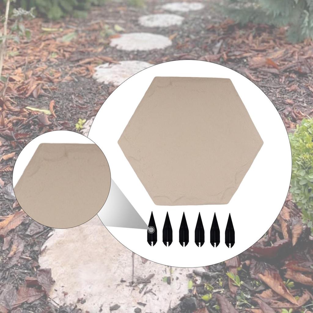 Outdoor Stepping Stone Stepper Beige Pathway Paver Outside Landscaping Decor Walkway Footpath