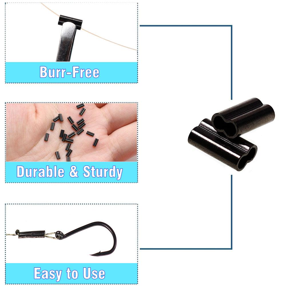0.5mm 0.6mm 0.7mm Double Oval Fishing Line Crimping Tube Wire Crimp Connector Carbon Tube Fishing Crimp Sleeves Accessories