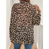 YYFS Women's Fashion Casual Spring Autumn Leopard Print Long Sleeve V-Neck Blouses & Shirts