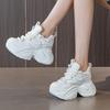 Fashion High Quality 9CM Platform Wedge Sneakers Chunky Genuine Leather Women Shoes New Spring Autumn Walking Sneakers Vulcanize Fashion