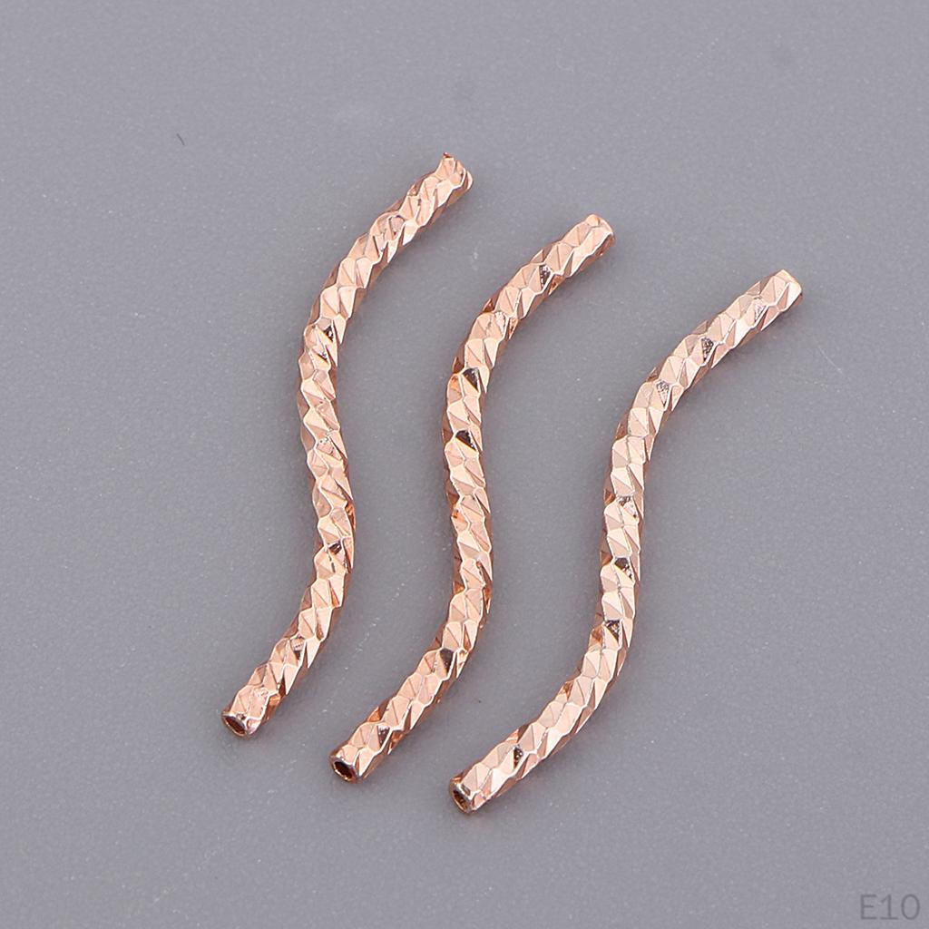 20 Pieces Style Alloy Tube Noodle Beads 1.3mm DIY Jewelry Twisted Spacer Loose for