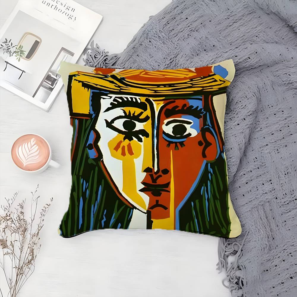 Legendarna Sztuka Artysta P-Pablo Picasso-MT Poszewka z Nadrukiem Poszewka na Poduszkę Pokrycie na Poduszkę na Sofę do Salonu Dekoracja Pokoju w Sypialni