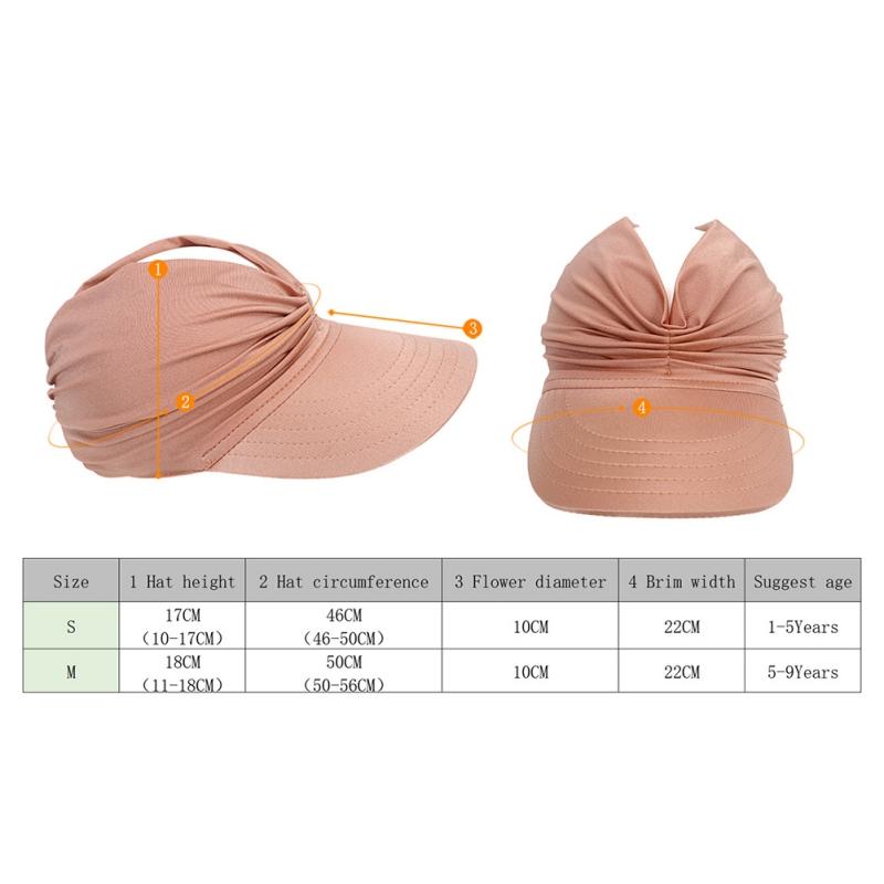 Toddler Girls Sport Sun Visor Hats Empty Top Baseball Sun Cap Kids Sunhats with UV Protection Long Brim Summer Outdoor Beach Caps 50-54cm