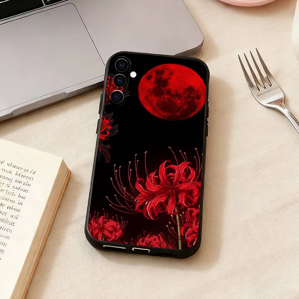 Ghoul R-Red Spider Lily Tokyo-o Phone Case For Samsung Galaxy A73,A72,A71,A70,A53,A52,A51,Others Soft Black Cover