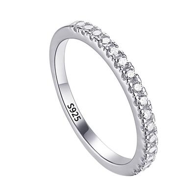 Ασημένιο θιβετιανό δαχτυλίδι στρογγυλό 2mm Cz Zirconia που στοιβάζεται με δάχτυλα Γάμος Πρωτότυπο δώρο κοσμήματος για γυναίκες