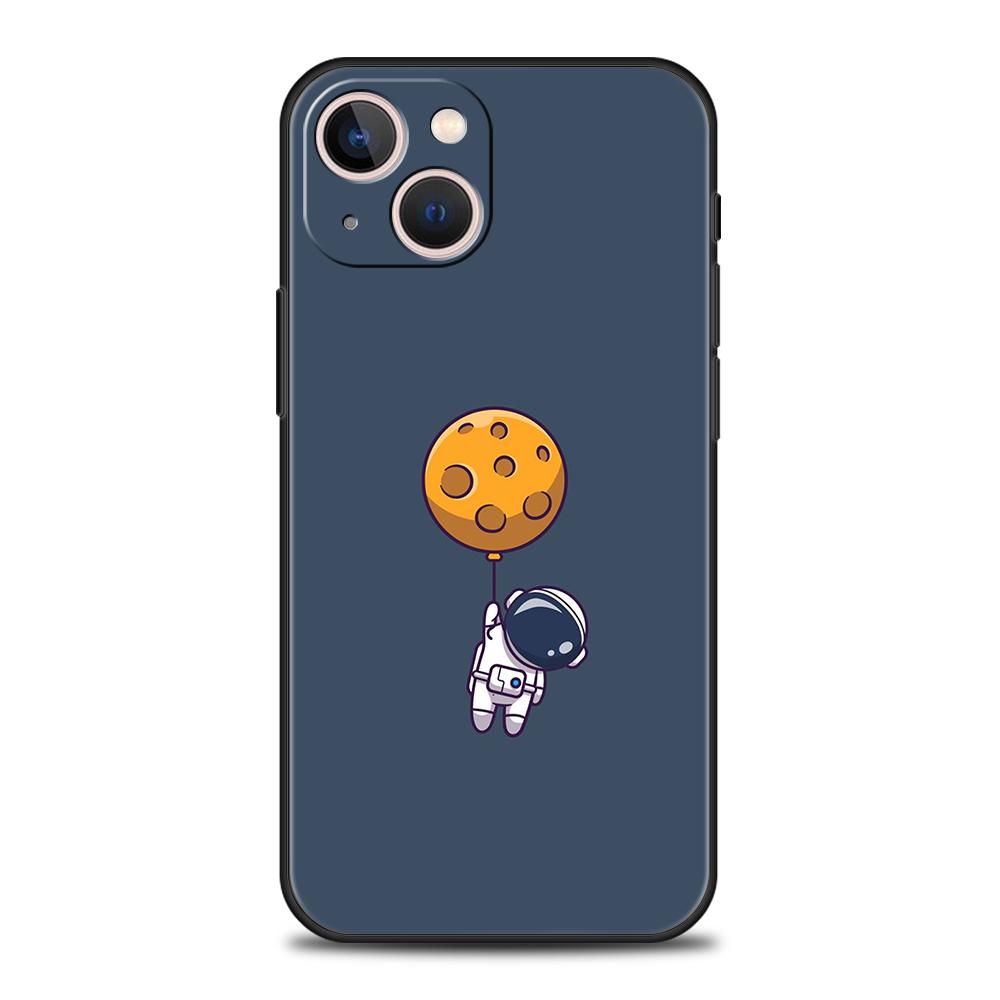 Luxury TPU Soft Phone Case For iPhone 17 Air 16E 16 11 15 14 Pro MAX 12 13 7 8 Plus X XR XS SE 2022 Cover Lovely Astronaut
