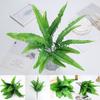 Persian Grass Fake Artificial Large Leaves Plant 7 Branches Green Decor Home
