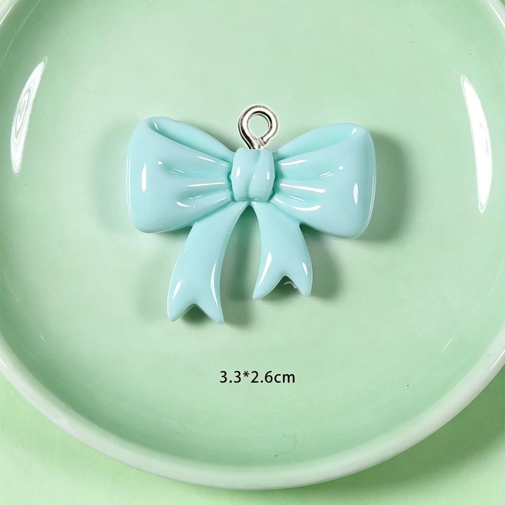 10Pcs Kawaii Bowknot Resin Charms, Candy Color Pendants for DIY Jewelry & Keychains