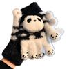 Cute red panda plush knitted five-finger gloves for women in winter, students can ride electric vehicles to keep warm and thicker