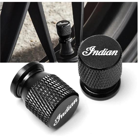 Motorcycle Accessories CNC Tire Valve Caps Air Stem Cover Plugs Compatible with Indian FTR 1200 S FTR1200 Carbon/Rally Chief Vintage Scout(Black)