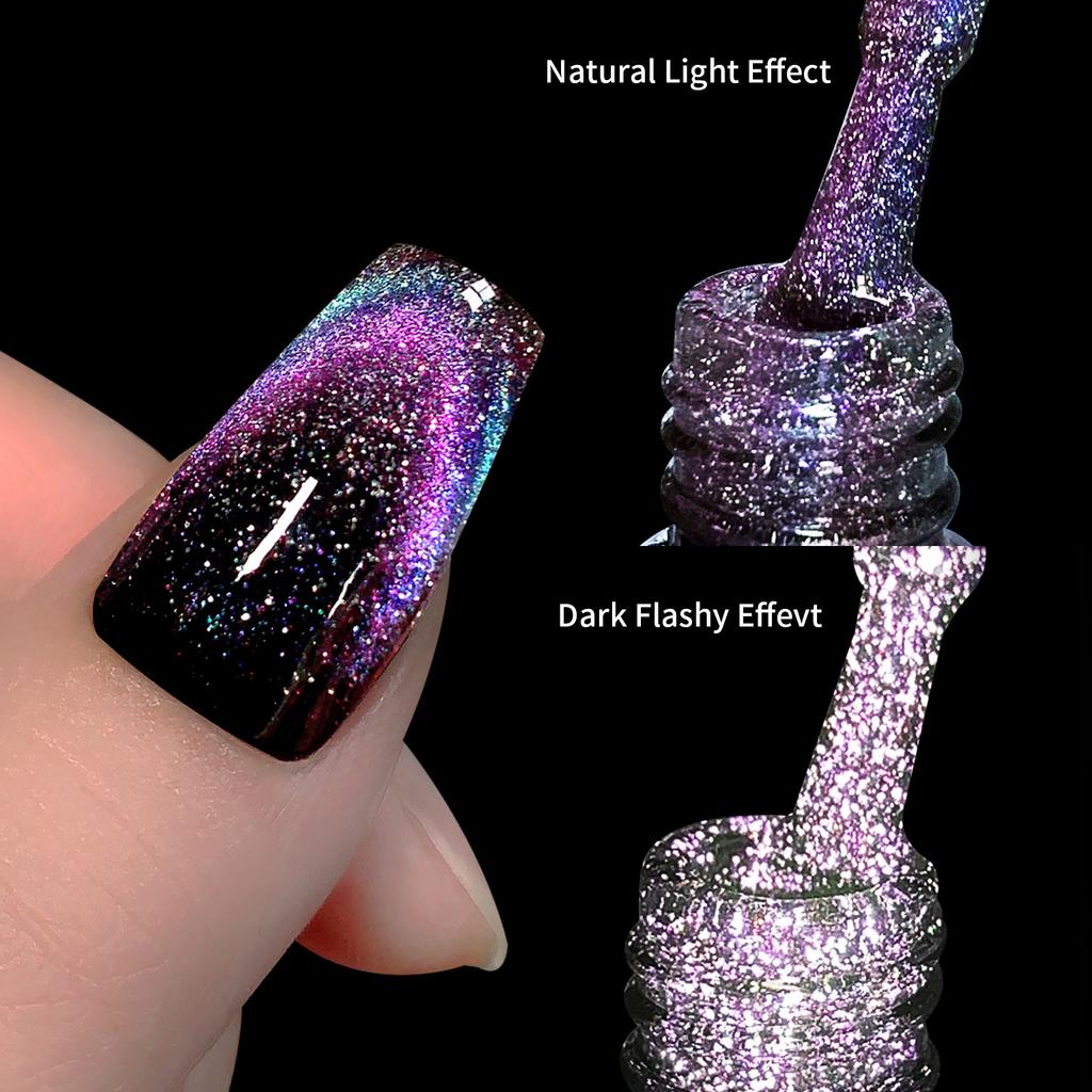 Nail Art Reflective Broken Diamond Bouncy Cat Eye Glue Cat Eye Glue Special Laser Spar Cat Eye For Nail Salon