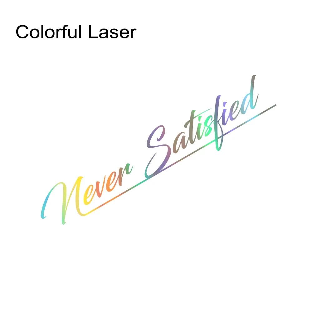 

Never Satisfied Car Front Rear Windshield Banner Body Fashion Vinyl Decals Decoration Car Racing Styling Decoration Accessories 56x11cm