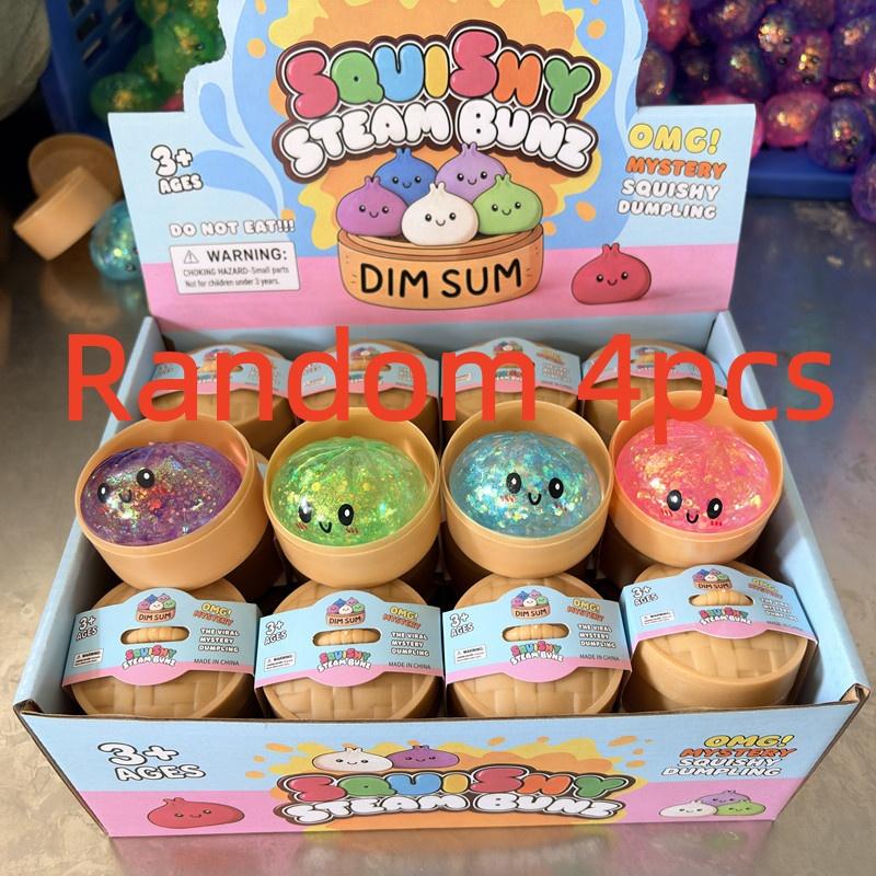 Mini mirdzošs pelmeņu squishy ar kastīti