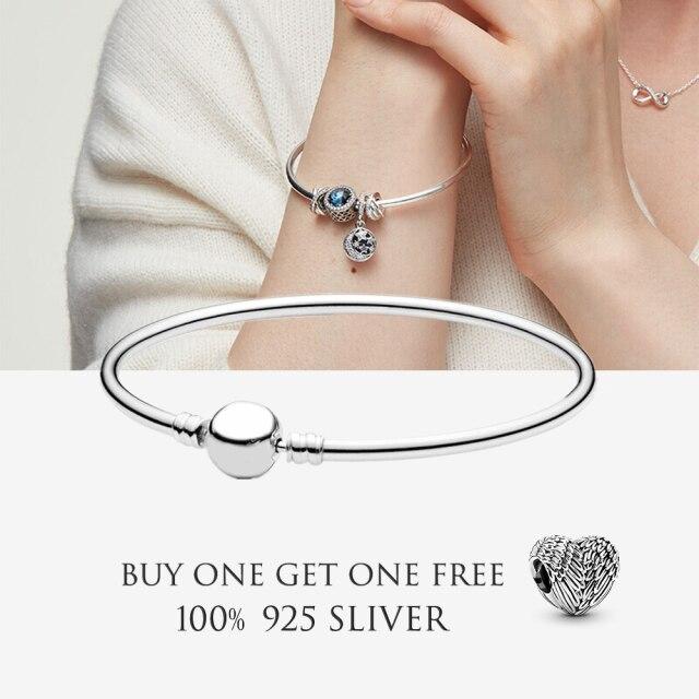New S925 Sterling Silver Moments Crown O Clasp Snake Chain Bracelet Fit Original Sliver Charms For Women Diy Making Jewelry