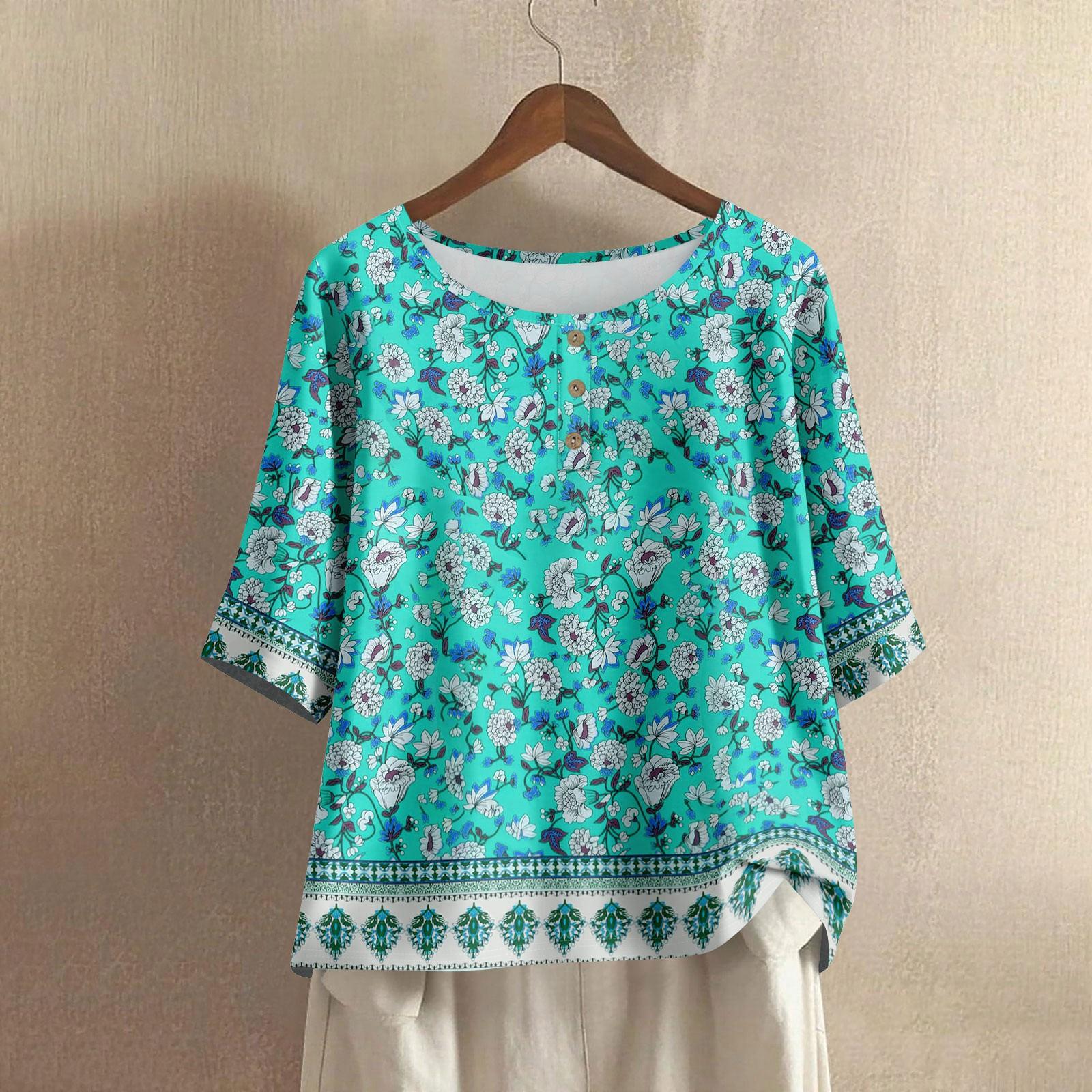 

Женская мода Повседневные Обычные Элегантные Топы Топы на пуговицах XL зелёный