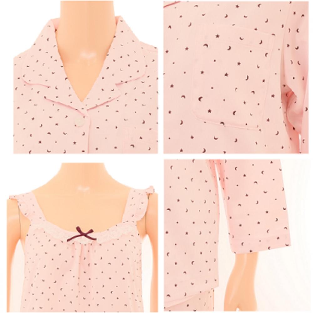 Venus Soft Star Moon Pattern Couple Pajamas Vpa3815w