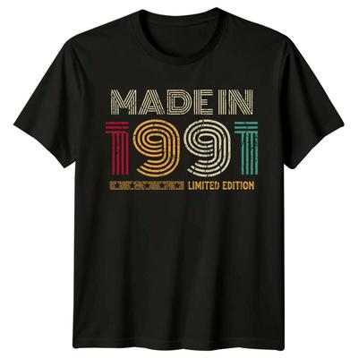 Made In 1991 Mens T Shirt 35th Birthday Gift Vintage Thirtyfive Year Old Unisex T-Shirt