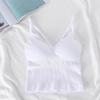 Women's Ribbed Crisscross Strap Camisole, Built-in Bra Sleeveless Tank Top