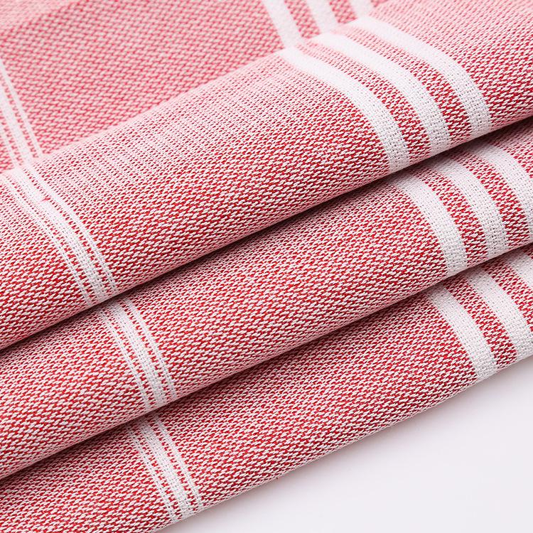 Geometric Striped Doble Side 100% Cotton Boho Green Turkish Flat Weave Terry Cloth Beach Towel